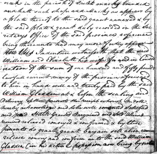 1769 William Goyne to Gladden 150a in SC 2