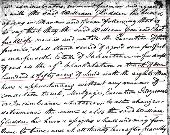 1769 William Goyne to Gladden 150a in SC 5