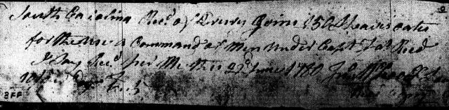 1780 Drury Goin provides provisions to troops in SC