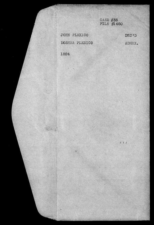 1824 Plaxco, Docea admx John Plaxco will 1