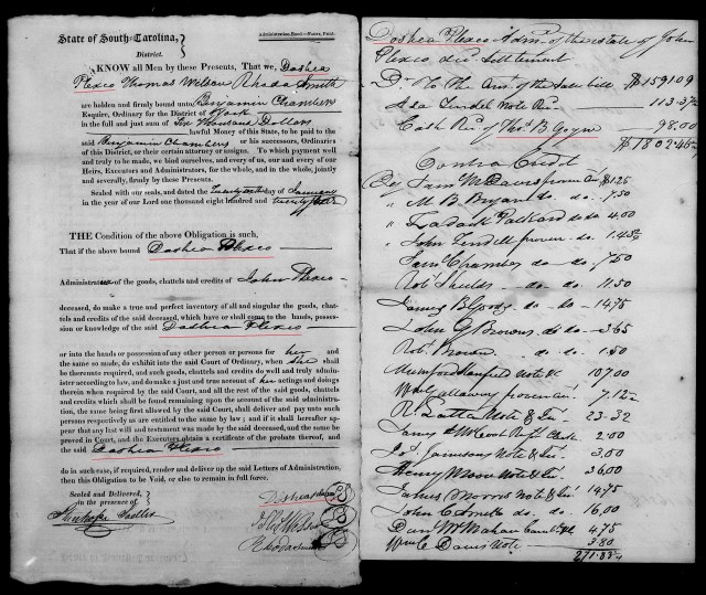 1824 Plaxco, Docea admx John Plaxco will 6 marked