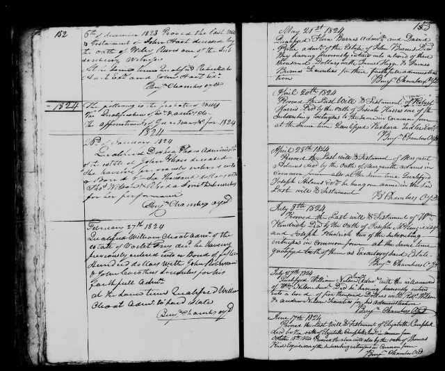 1824 Plaxco, Doshea appt Exctx of John Plaxco estate Jan 26 1824