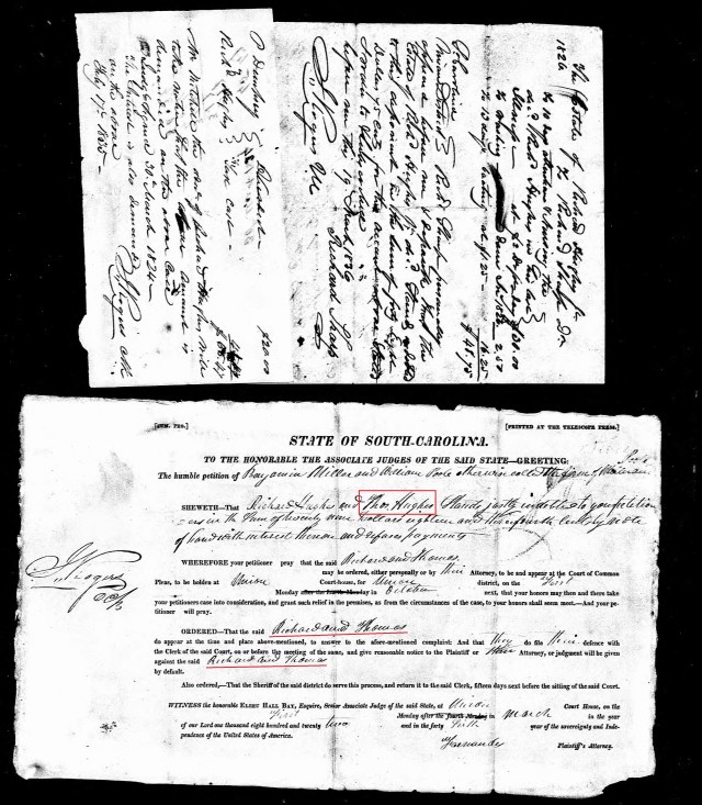1824 SC Fairfield Co Richard Hughes probate w Thos Hughes and Richard Hughes named