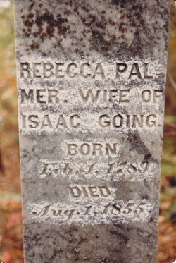 1855 Rebecca Palmer Going headstone