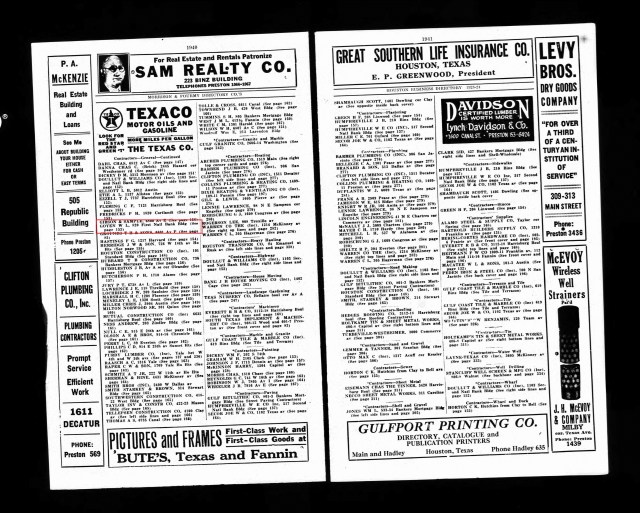 1923 Houston City Directory