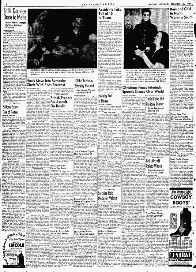 1940 San Antonio newspaper clipping