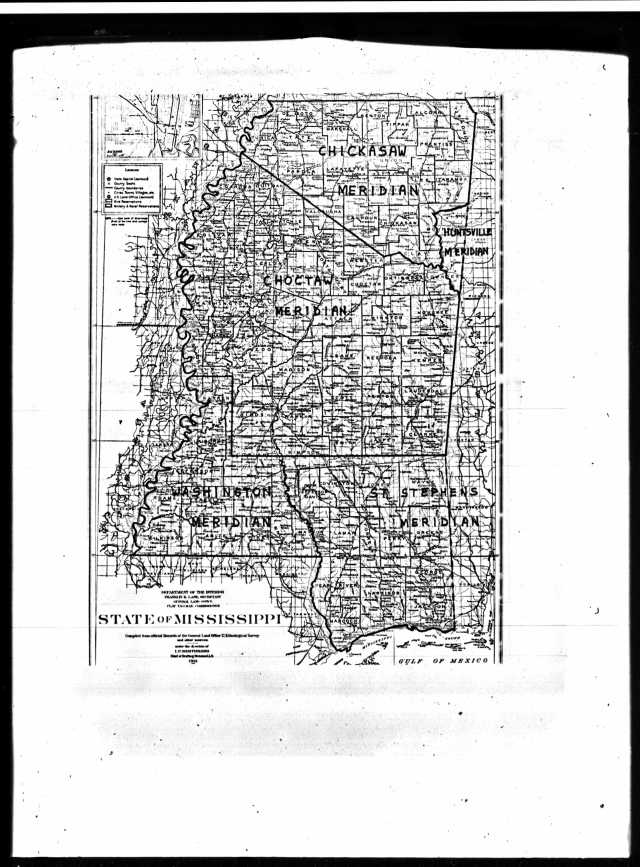 Mississippi MAP of Ranges and Townships