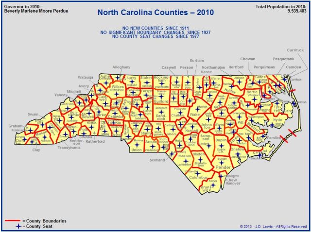 North Carolina counties in 2010