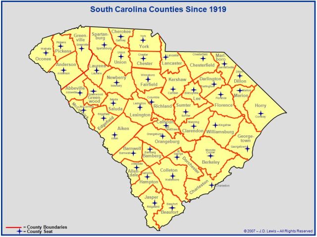 South Carolina counties since 1919