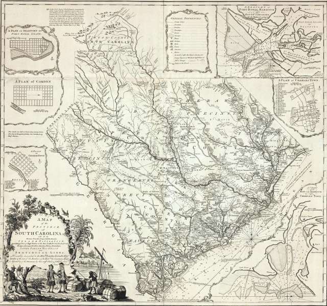 South Carolina Rivers map in 1773