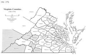 Virginia counties 1761 to 1770