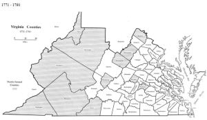 Virginia counties 1771 to 1780