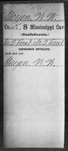 W W Goyen 8th Miss Cav Jan 19, 1864 to June 10, 1864 killed Brice's Crossroads_Page_1
