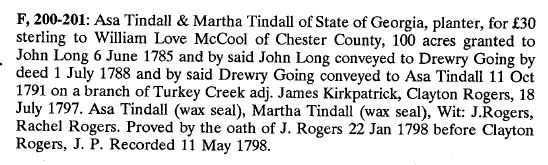 1791 Drewry Going convey prop to Asa Tindall