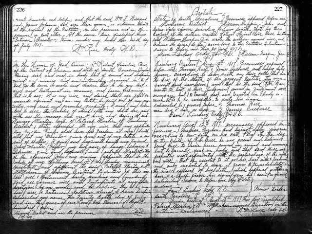 1807 Robert S Bell will SC