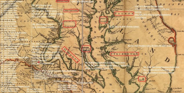 1616 to 1675 Northern Neck and Maryland Marked