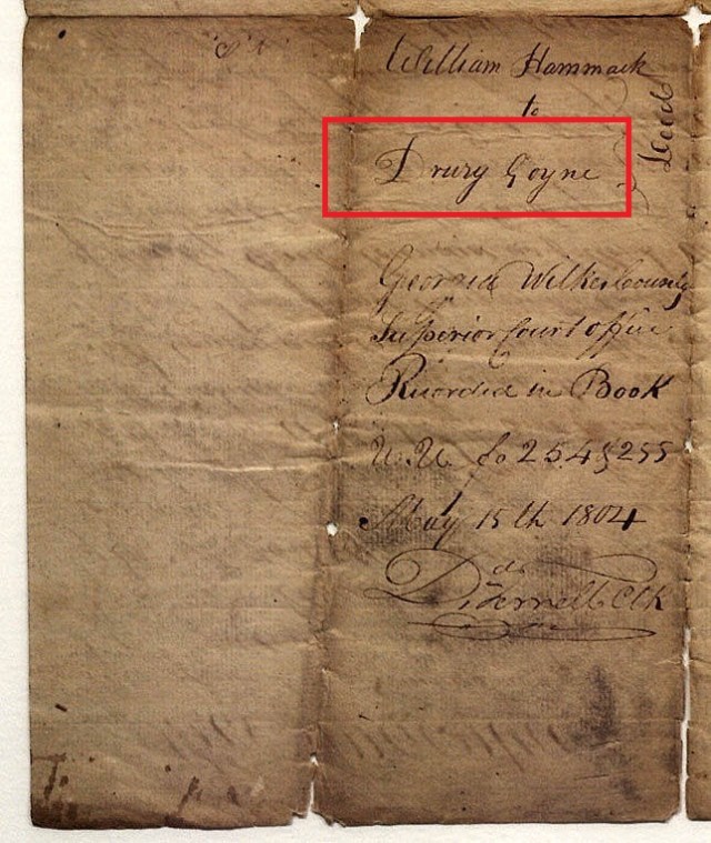 1803 land indenture in Wilkes Co Ga marked