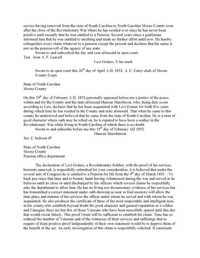 1780 SC Levi Goins pension application abstract_Page_2