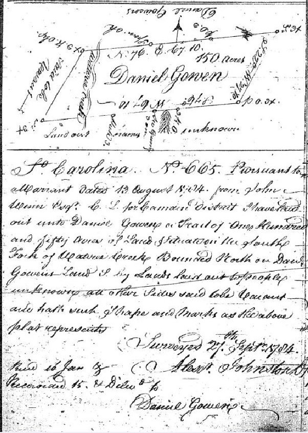 1784 Daniel Gowen plat