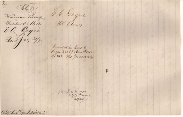 1873 to 76 land grant for E C Goyne p5