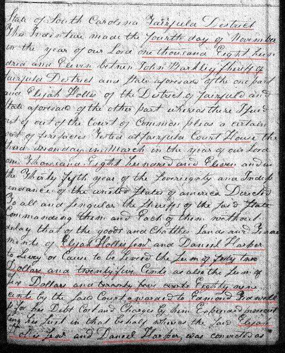 1811 Deed_Y_0348a Sheriff to Elijah Hollis marked snip