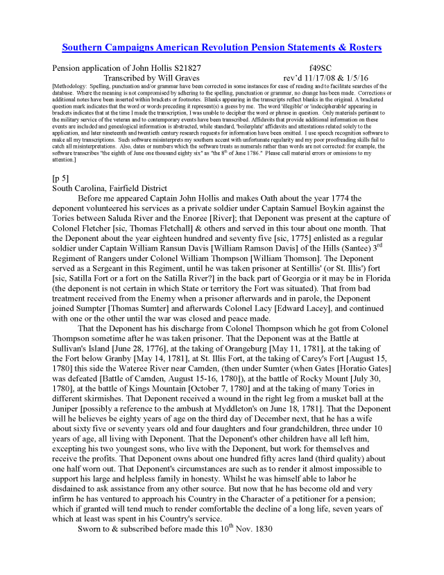 1830 Hollis John Rev War Pens App Page_1