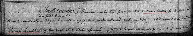 1832 Deed_KK_0282a Moses Hollis to Thos Lumpkins Pwr Atty to recover fathers estate marked snip
