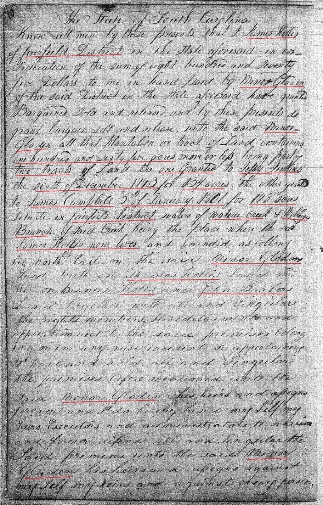 1818 Deed_BB_0010a James Hollis Jr to Minor Gladden marked snip