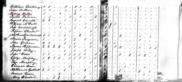 1820 US Census w Nancy Hollis 2 in Fairfield SC