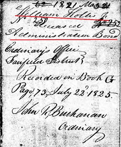 1821 Mar 21 William Hollis Jr estate cover marked snip
