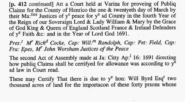 1691-william-byrd-recd-2000-acres-for-import-40-people-inc-eliza-hollis-in-henrico-co-va-1-snip