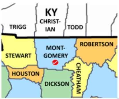 Montgomery Co TN map