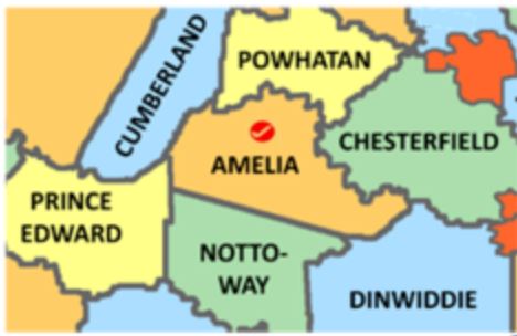 Amelia County Va map