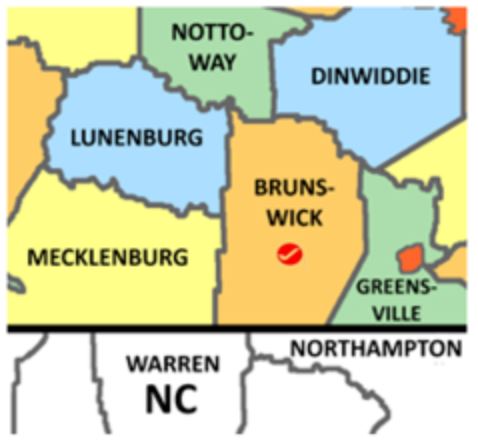 Brunswick Co Va map