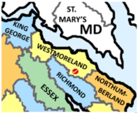 Westmoreland Co Va map