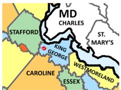 Map of King George Co Va