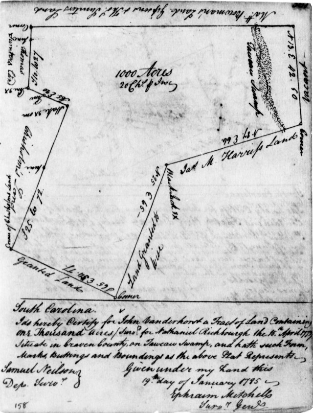 1785 Jan 19 Chisholm adj to Vanderhorst in Craven Co SC
