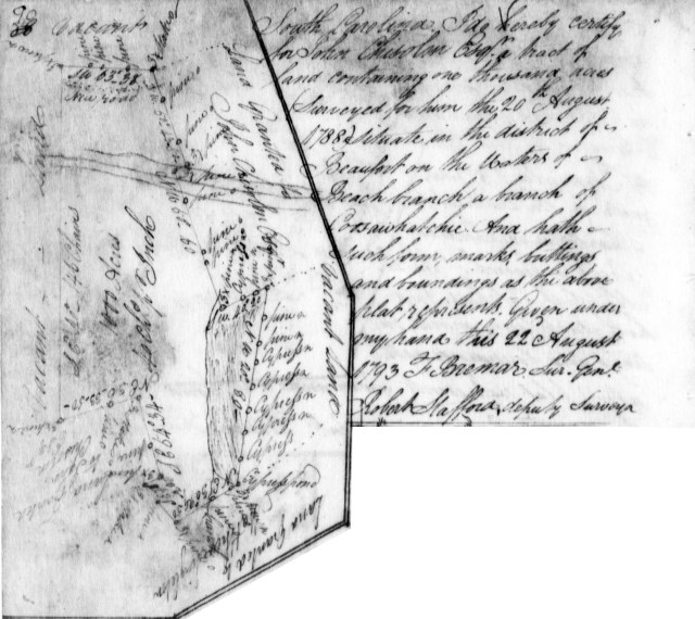 1793 Aug 22 John Chisolm plat for 1000 acres in Beaufort SC
