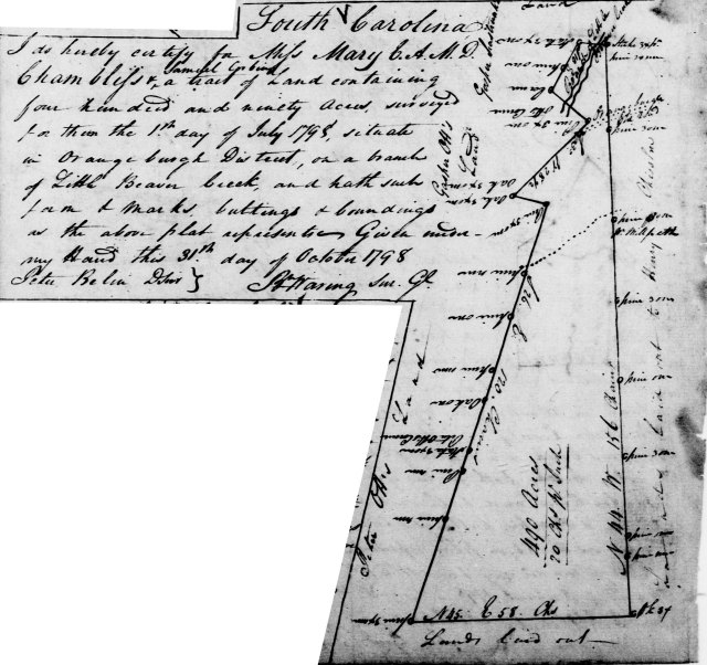 1798 Oct 31 Henry Chisam adjr Ms Mary Chambliss in Orangeburg Dist SC