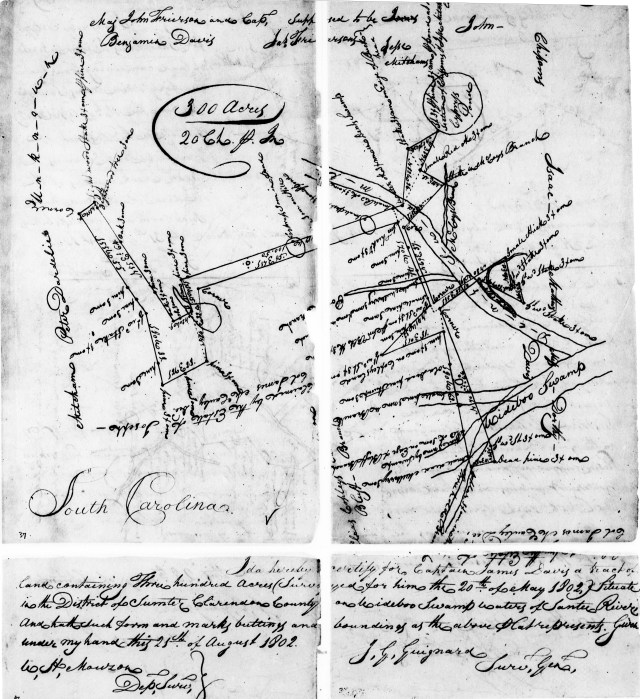1802 Aug 21 John Chissom adj to James Davis in Sumter Dist SC