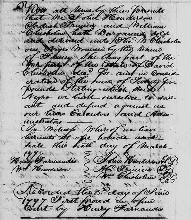 1797 March 6 John Henderson & others to The’s W Chisholm