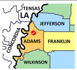Adams Co MS county map