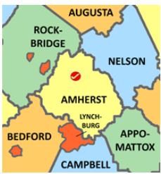 Amherst County map of counties
