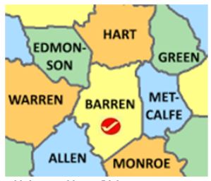 Barren County KY county map