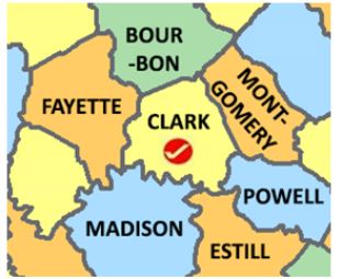 Clark Co KY county map