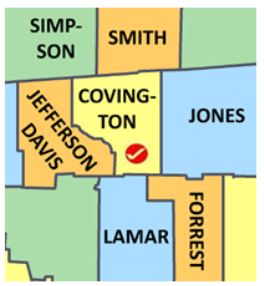 Covington Co MS county map