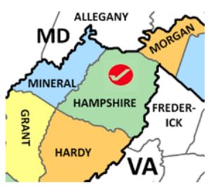Hampshire Co county map