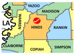 Hinds Co MS county map
