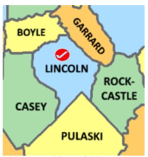 Lincoln County KY county map