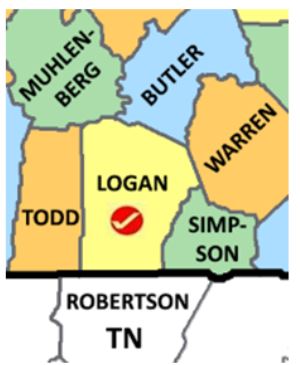 Logan County KY county map